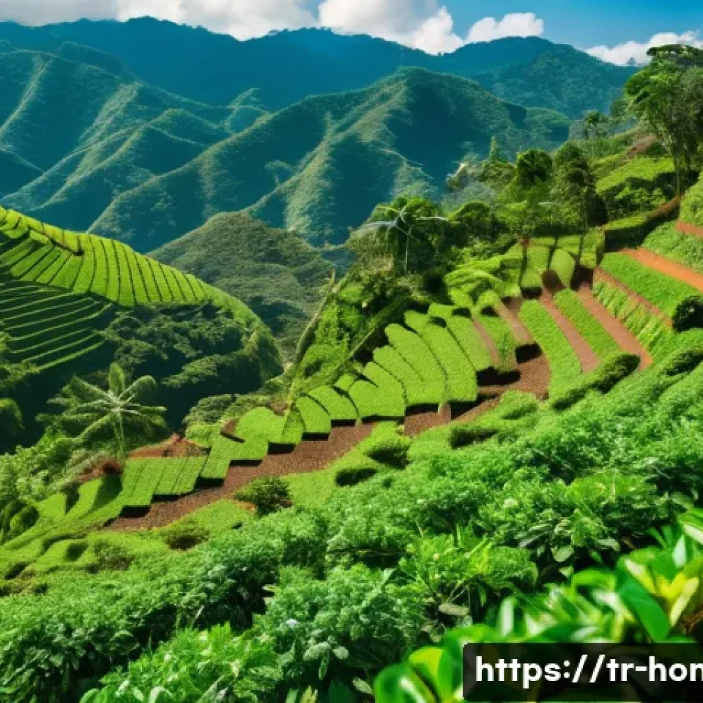 온두라스의 노동 시장과 평균 임금 - A vibrant and picturesque scene depicting Honduran coffee cultivation. The image should feature a gr...